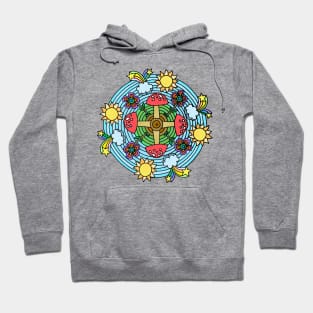 Mushroom & Rainbow Themed Mandala Hoodie